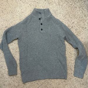 Gap men’s lamb wool gray waffle knit sweater